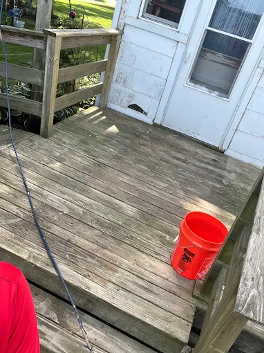 Weathered deck before staining